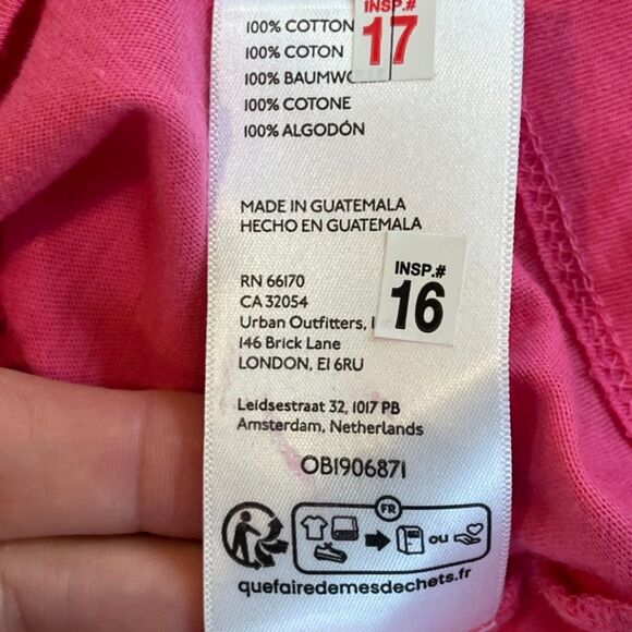 BDG Urban Outfitters Cropped Pink Tee Short Sleeves Large NEW NWT - Picture 9 of 10